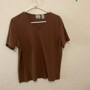 Brown V-Neck T-Shirt